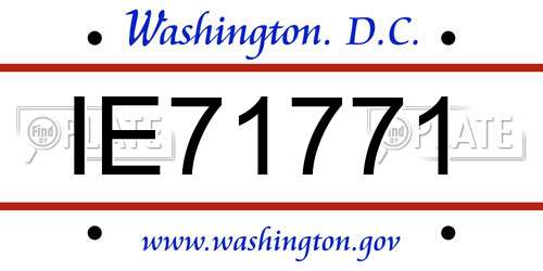 IE71771 District Of Columbia License Plate