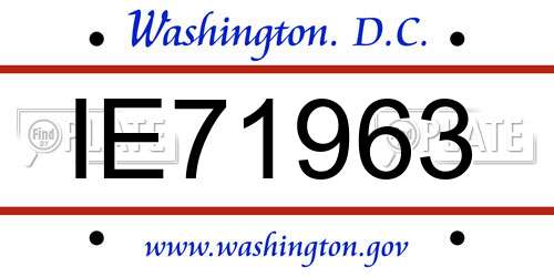 IE71963 District Of Columbia License Plate