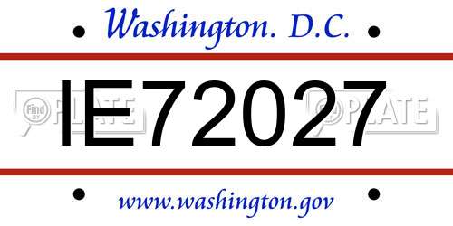 IE72027 District Of Columbia License Plate