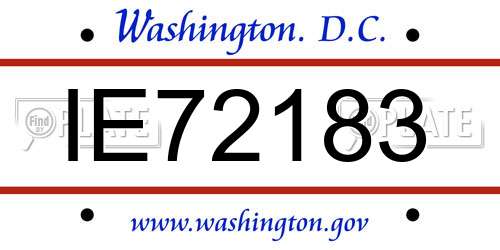 IE72183 District Of Columbia License Plate