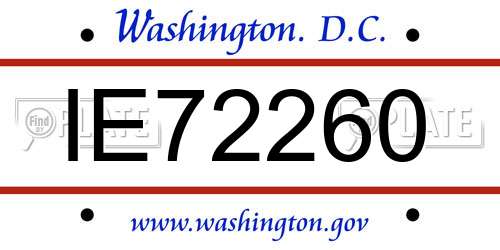 IE72260 District Of Columbia License Plate