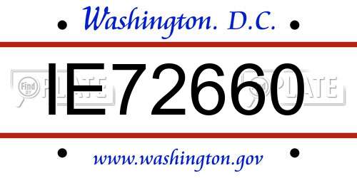 IE72660 District Of Columbia License Plate
