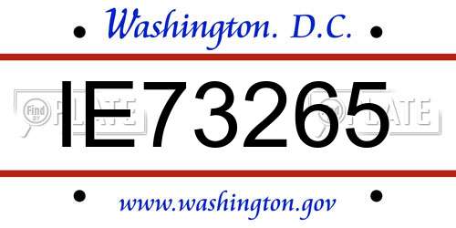 IE73265 District Of Columbia License Plate