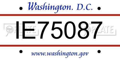 IE75087 District Of Columbia License Plate