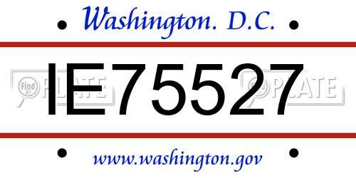 IE75527 District Of Columbia License Plate