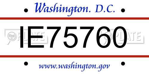 IE75760 District Of Columbia License Plate