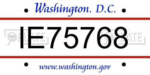 IE75768 District Of Columbia License Plate