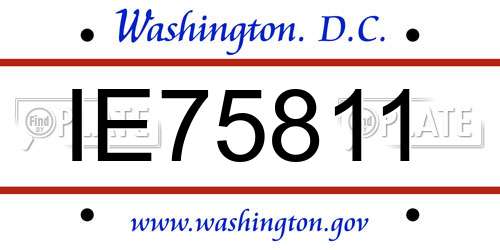 IE75811 District Of Columbia License Plate