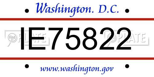IE75822 District Of Columbia License Plate