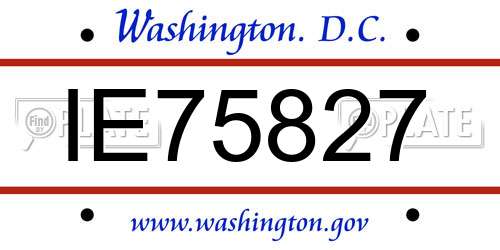 IE75827 District Of Columbia License Plate