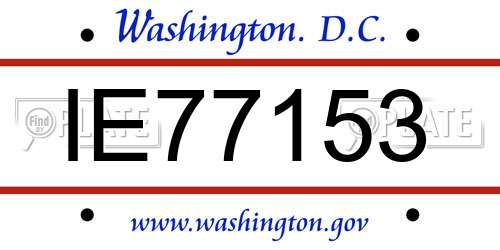 IE77153 District Of Columbia License Plate