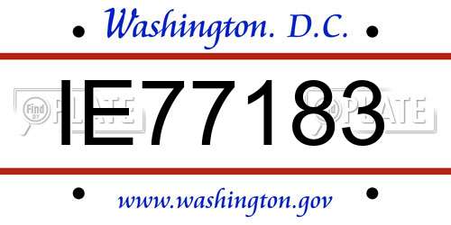 IE77183 District Of Columbia License Plate
