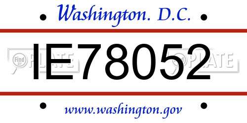 IE78052 District Of Columbia License Plate
