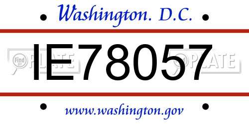 IE78057 District Of Columbia License Plate