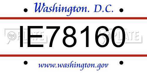 IE78160 District Of Columbia License Plate