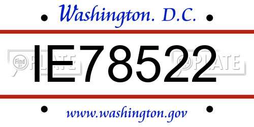 IE78522 District Of Columbia License Plate