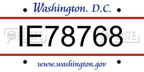 IE78768 District Of Columbia License Plate