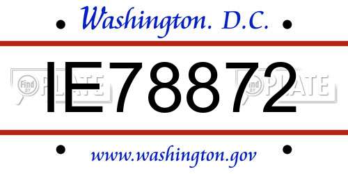 IE78872 District Of Columbia License Plate