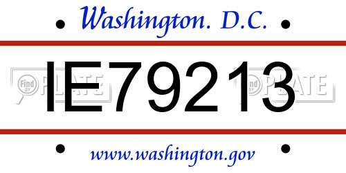 IE79213 District Of Columbia License Plate