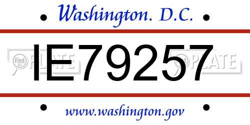 IE79257 District Of Columbia License Plate