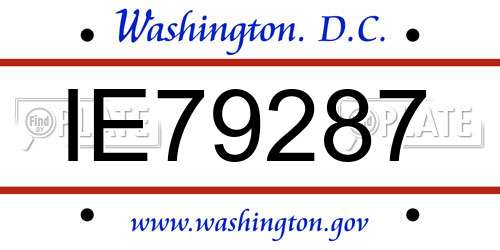 IE79287 District Of Columbia License Plate