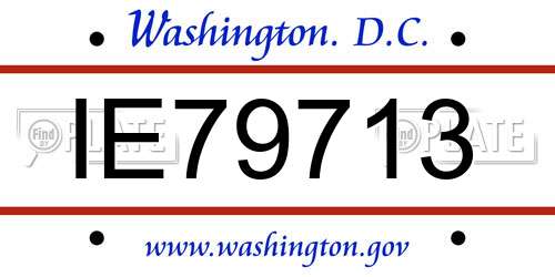 IE79713 District Of Columbia License Plate