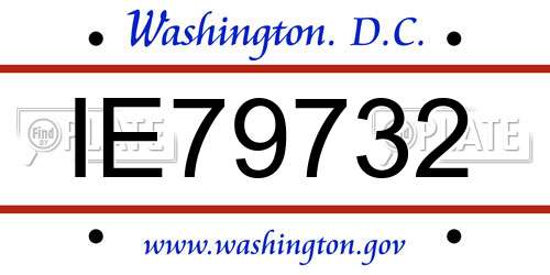 IE79732 District Of Columbia License Plate