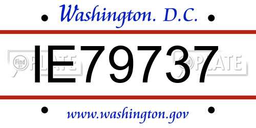 IE79737 District Of Columbia License Plate