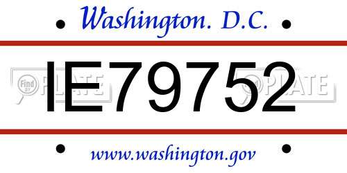 IE79752 District Of Columbia License Plate