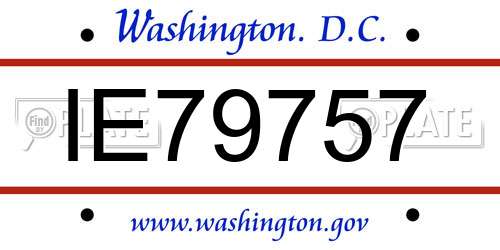 IE79757 District Of Columbia License Plate