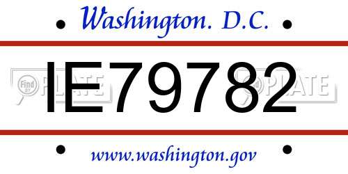 IE79782 District Of Columbia License Plate