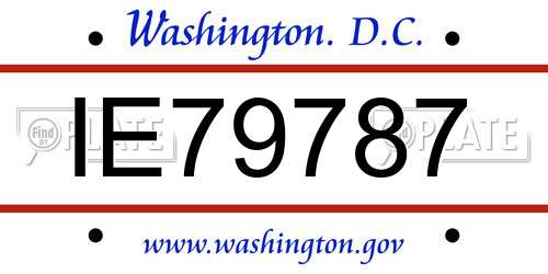 IE79787 District Of Columbia License Plate