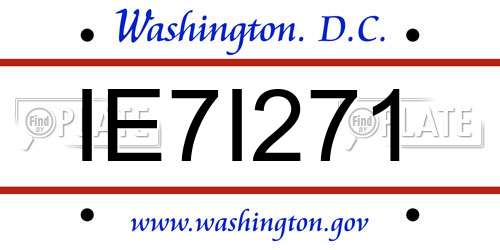 IE7I271 District Of Columbia License Plate