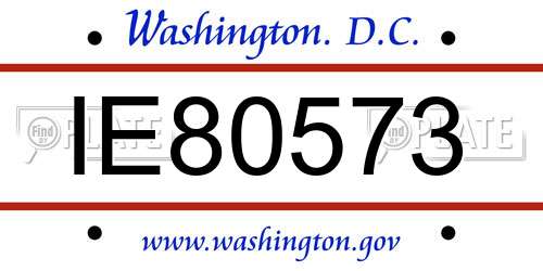 IE80573 District Of Columbia License Plate