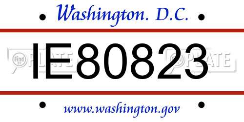 IE80823 District Of Columbia License Plate