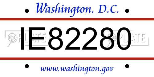 IE82280 District Of Columbia License Plate