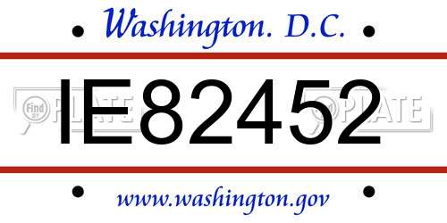 IE82452 District Of Columbia License Plate