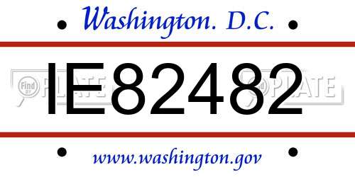 IE82482 District Of Columbia License Plate