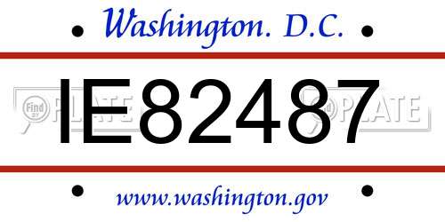 IE82487 District Of Columbia License Plate
