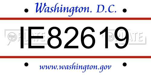 IE82619 District Of Columbia License Plate
