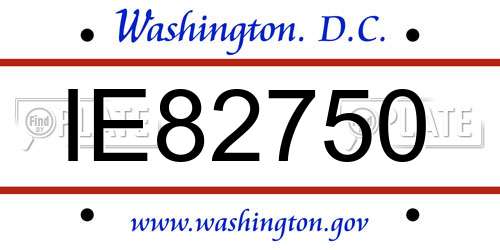 IE82750 District Of Columbia License Plate