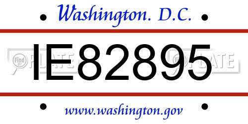 IE82895 District Of Columbia License Plate