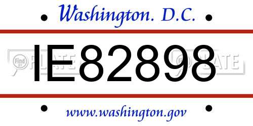 IE82898 District Of Columbia License Plate