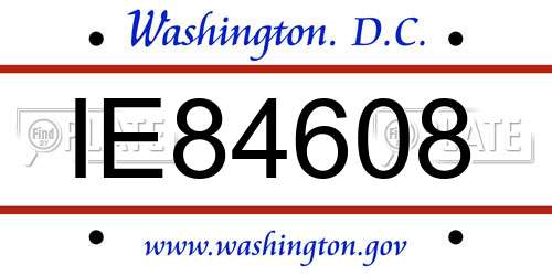 IE84608 District Of Columbia License Plate