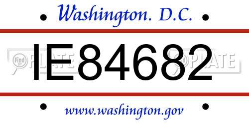 IE84682 District Of Columbia License Plate