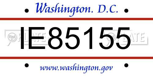 IE85155 District Of Columbia License Plate
