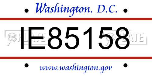 IE85158 District Of Columbia License Plate