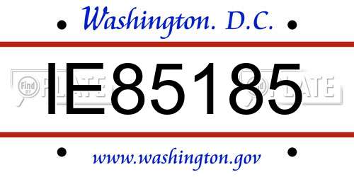IE85185 District Of Columbia License Plate
