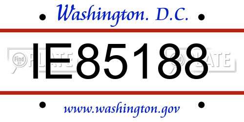 IE85188 District Of Columbia License Plate