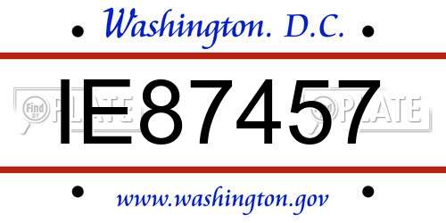 IE87457 District Of Columbia License Plate